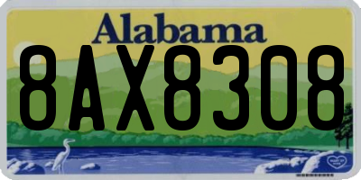 AL license plate 8AX8308