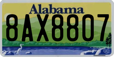 AL license plate 8AX8807