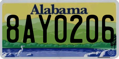 AL license plate 8AY0206