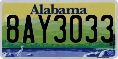 AL license plate 8AY3033