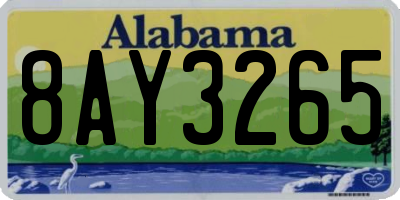 AL license plate 8AY3265