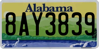 AL license plate 8AY3839