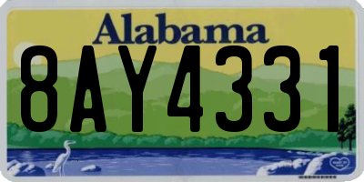 AL license plate 8AY4331