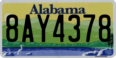 AL license plate 8AY4378