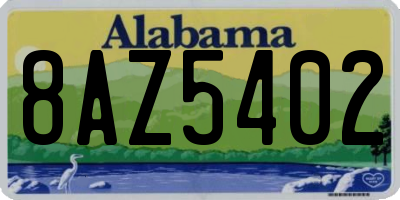 AL license plate 8AZ5402
