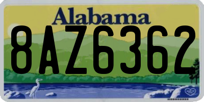 AL license plate 8AZ6362