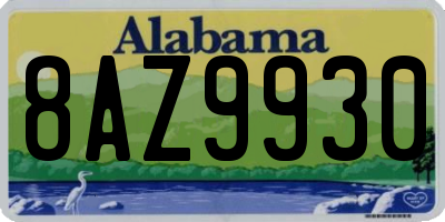 AL license plate 8AZ9930