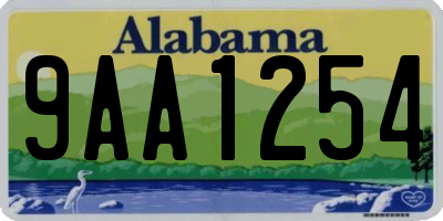 AL license plate 9AA1254