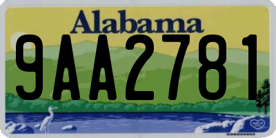 AL license plate 9AA2781