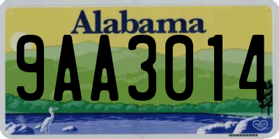 AL license plate 9AA3014