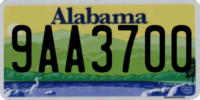 AL license plate 9AA3700