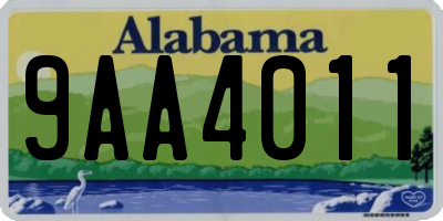 AL license plate 9AA4011