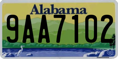 AL license plate 9AA7102