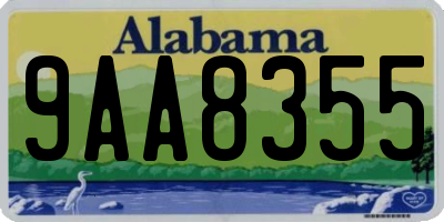 AL license plate 9AA8355