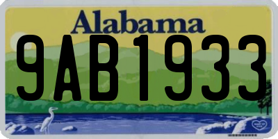 AL license plate 9AB1933