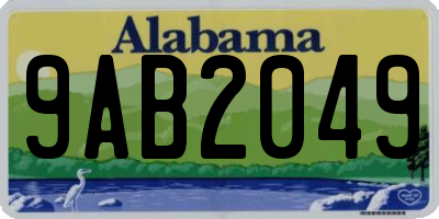 AL license plate 9AB2049