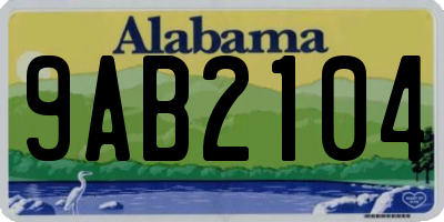 AL license plate 9AB2104