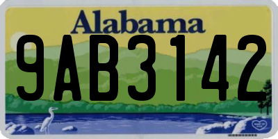 AL license plate 9AB3142
