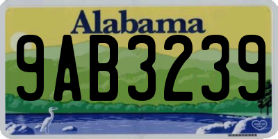 AL license plate 9AB3239