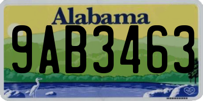 AL license plate 9AB3463