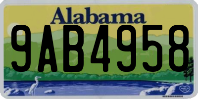 AL license plate 9AB4958