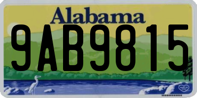 AL license plate 9AB9815