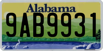 AL license plate 9AB9931
