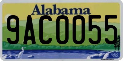 AL license plate 9AC0055