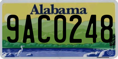 AL license plate 9AC0248
