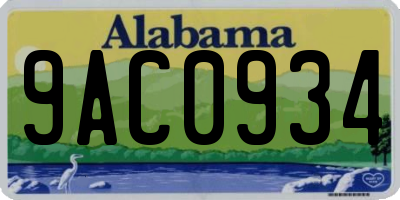 AL license plate 9AC0934