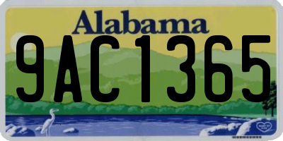 AL license plate 9AC1365