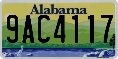 AL license plate 9AC4117