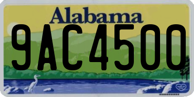 AL license plate 9AC4500