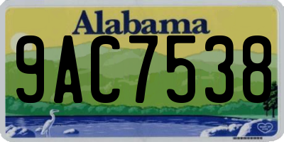 AL license plate 9AC7538