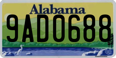 AL license plate 9AD0688