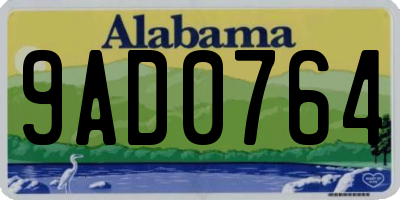 AL license plate 9AD0764