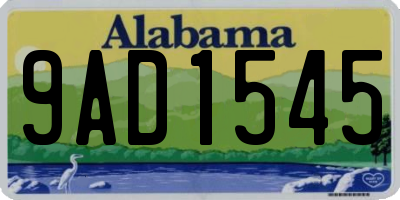 AL license plate 9AD1545