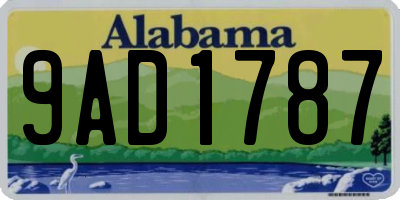 AL license plate 9AD1787
