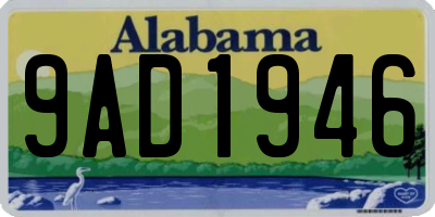 AL license plate 9AD1946