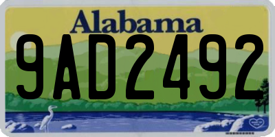 AL license plate 9AD2492