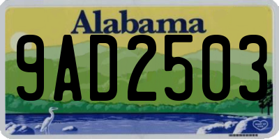 AL license plate 9AD2503