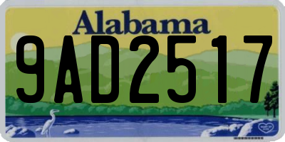 AL license plate 9AD2517