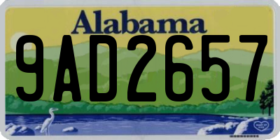 AL license plate 9AD2657