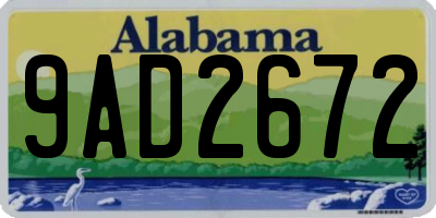 AL license plate 9AD2672