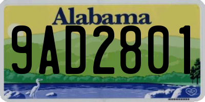AL license plate 9AD2801
