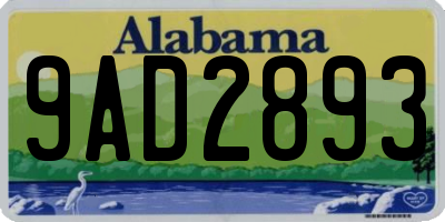 AL license plate 9AD2893