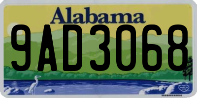 AL license plate 9AD3068