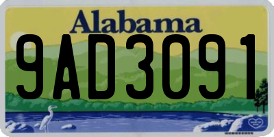 AL license plate 9AD3091