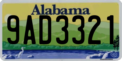 AL license plate 9AD3321