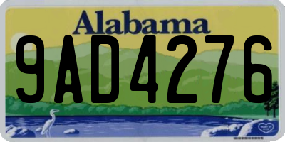 AL license plate 9AD4276